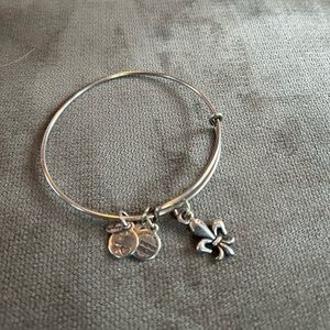 Alex and Ani Fleur de Lis bangle. Rafaellian silver finish.